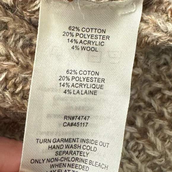 Preowned Natural Reflections Tan Button Cardigan Size XXL Item #PHK7408 Bust 25” - Picture 4 of 4